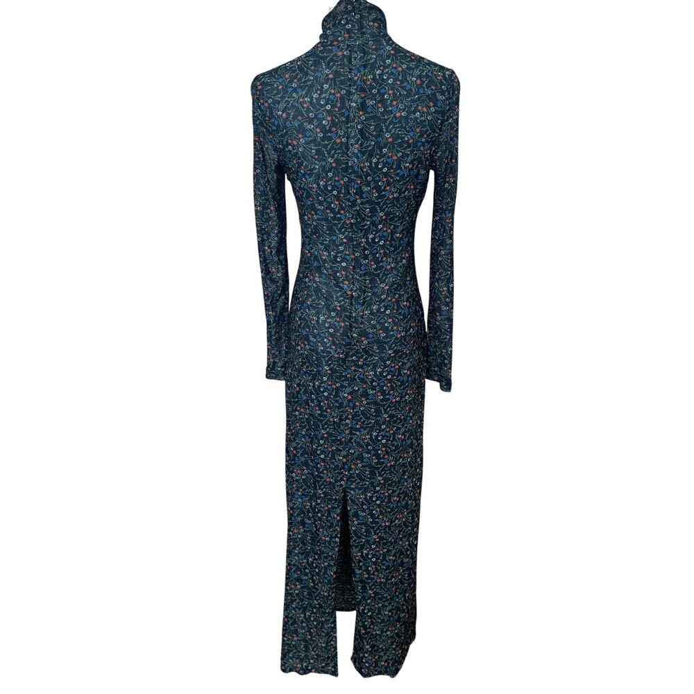 Rosetta Getty Mesh Floral Midi Dress SIZE 6 Black Long Sleeve Work Designer $440 - Picture 10 of 11